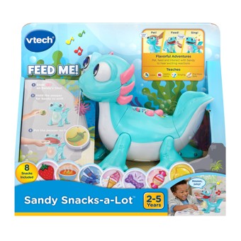 VTech Talking Axolotl Sandy Snacks-a-Lot Toy with Snack Pieces